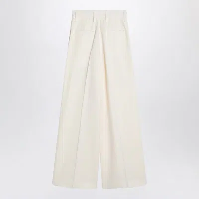 Jil Sander Wide Cream Trousers In Blend In Neutral