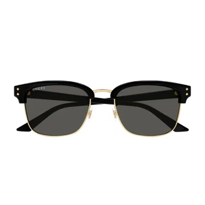 Gucci Gg1897sk Linea Institutional Logo 001 Black Grey Sunglasses In Black
