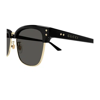 Gucci Gg1897sk Linea Institutional Logo 001 Black Grey Sunglasses In Black