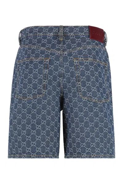 Gucci Shorts Jacquard In Blue
