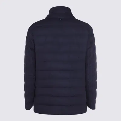 Herno La Giacca Water Resistant Down Blazer With Removable Bib In Blue