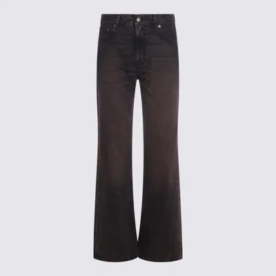 Haikure Flared Leg Trousers With Belt Loops In Brown