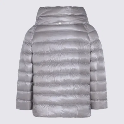 Herno High Collar Quilted Down Jacket In Gray