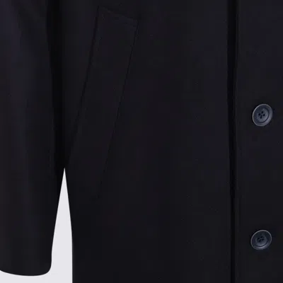 Herno Lapel Side Pockets Long Sleeves Coat In Blue