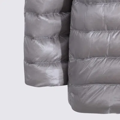 Herno High Collar Quilted Down Jacket In Gray