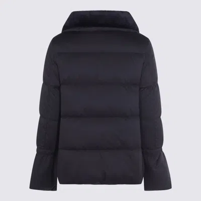 Herno Black Down Jacket In Blue