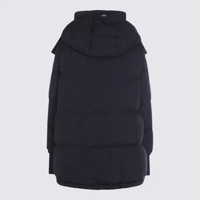 Herno Long Length Quilted Hooded Down Jacket In Blue