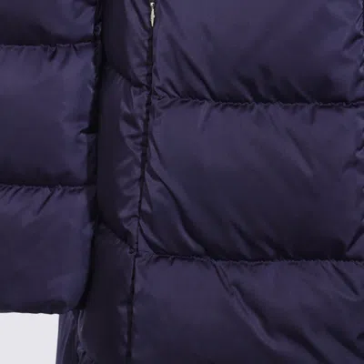 Herno Padded Long Quilted High Collar Jackets In Blue
