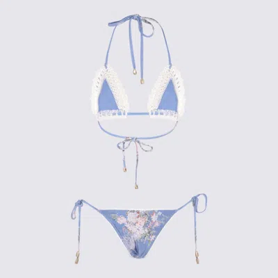Zimmermann Cascadian Crochet Swimsuit In Blue