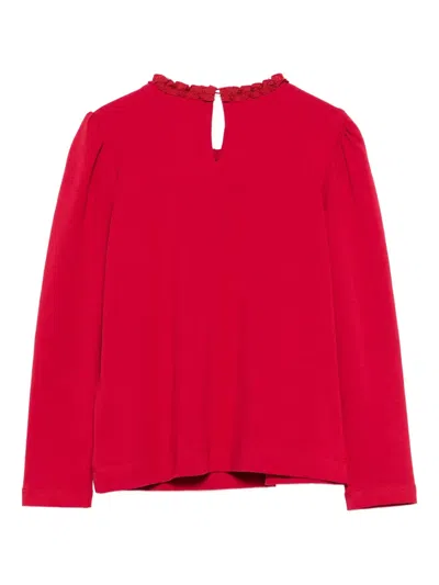 Monnalisa Heart-detail Ruffled Top In Red