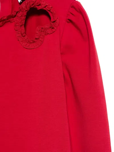Monnalisa Heart-detail Ruffled Top In Red