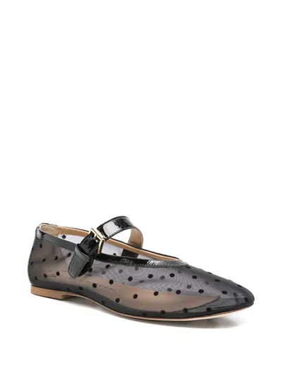 Fabio Rusconi Polka-dot Mesh Ballet Flats In Black