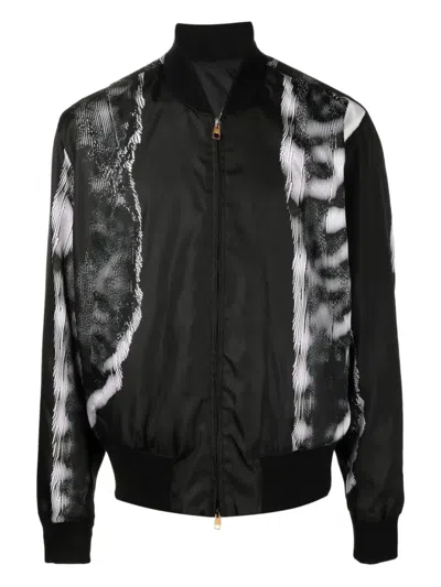 Dunhill Printed Bomber Jacket In Black