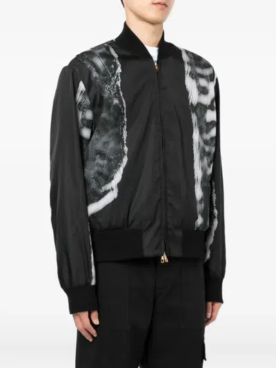 Dunhill Printed Bomber Jacket In Black