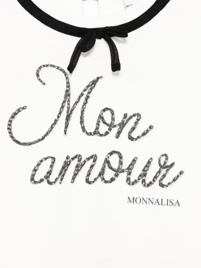 Monnalisa Embellished Long-sleeve Top In White