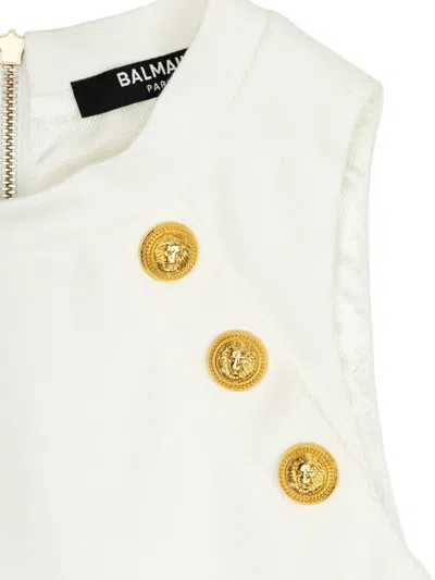 Balmain Sleeveless Dress In White