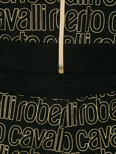 Roberto Cavalli Junior Logo Print Tracksuit Set In Black