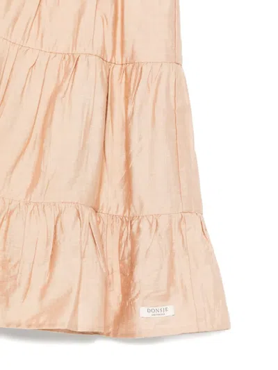 Donsje Tiered Ruffle Skirt In Pink