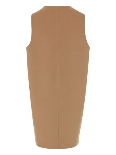 Khaite Scoop-neck Sleeveless Dress In Brown