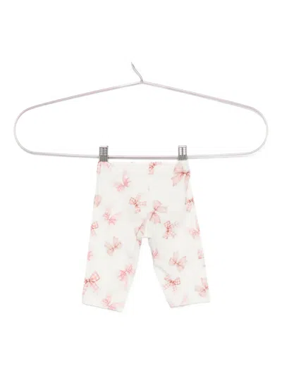 Monnalisa Bow-print Leggings In White