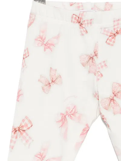 Monnalisa Bow-print Leggings In White