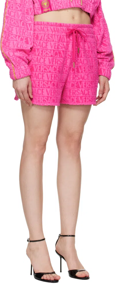 Versace Elasticated Drawstring Waistband Shorts In Pink