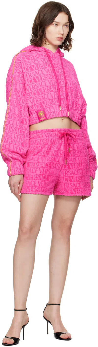 Versace Elasticated Drawstring Waistband Shorts In Pink