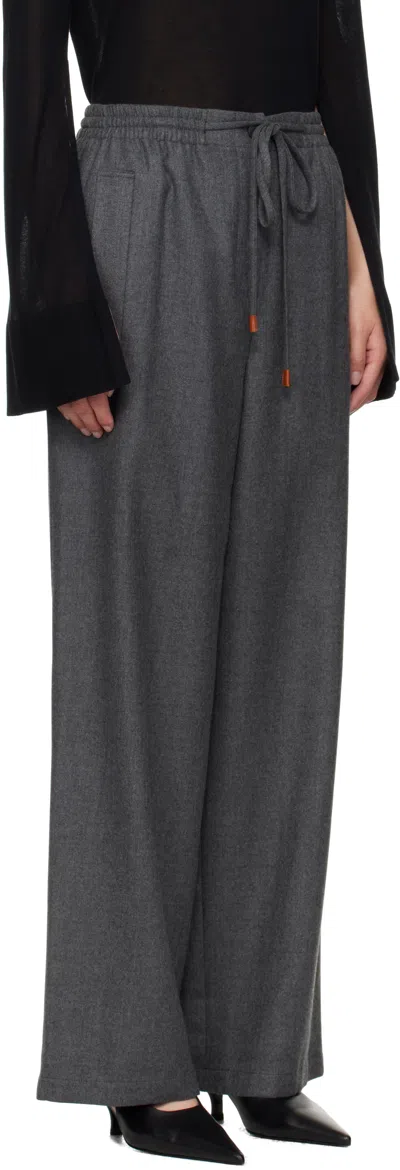 Le17septembre Gray Drawstring Easy Wool Trousers