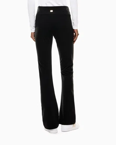 Ea7 Core Lady Stretch-cotton Jersey Bootcut Leggings In Black
