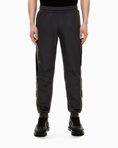 Ea7 Athletic Colour Block Joggers In A Nylon And Viscose Blend