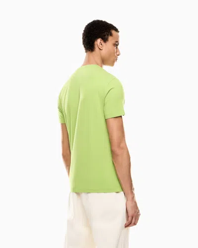 Ea7 Visibility Short-sleeved T-shirt In Cotton Stretch Jersey In Green