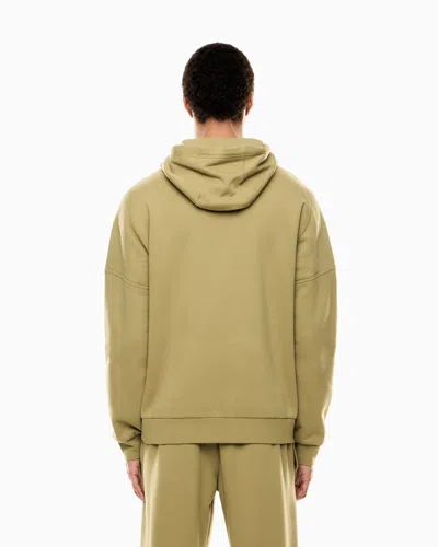 Ea7 Visibility Cotton-blend Hooded Sweatshirt In Green