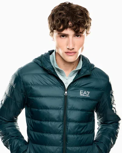 Ea7 Core Identity Packable Down Jacket With Hood
