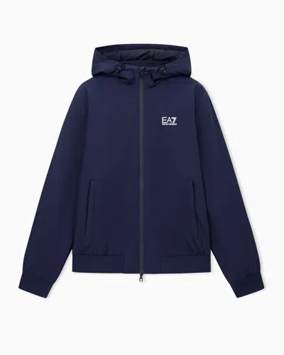 Ea7 Core Identity Hooded Bomber In Technical Fabric
