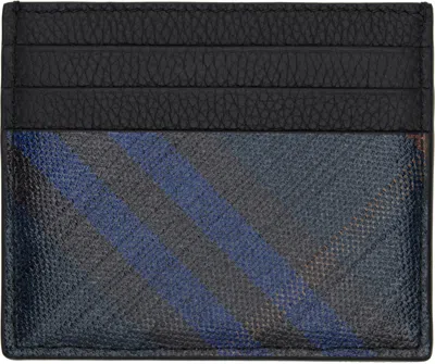 Burberry Navy Tall Check Card Holder