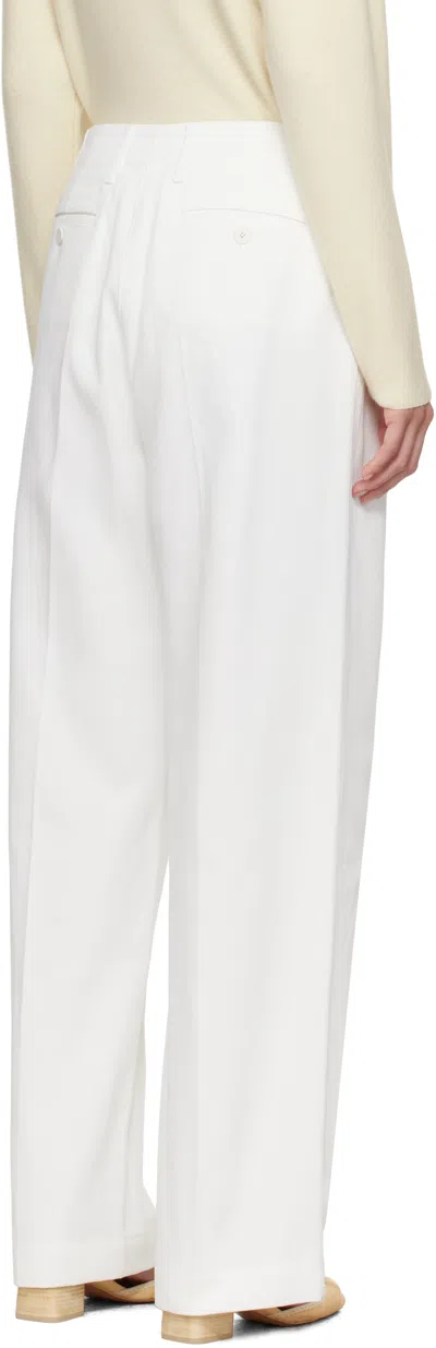 Le17septembre White Claire Cotton Twill Trousers In White