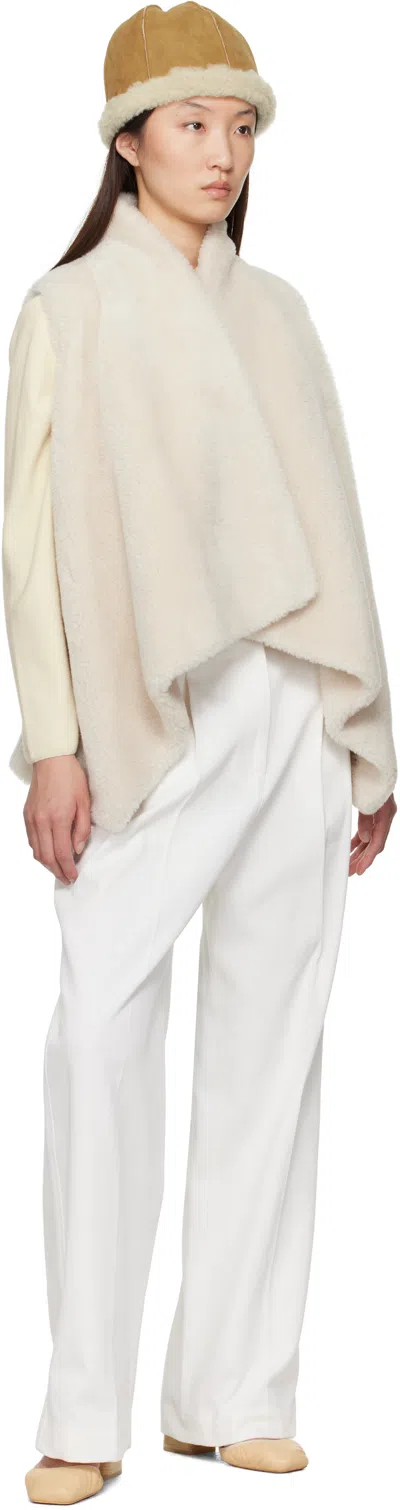 Le17septembre White Claire Cotton Twill Trousers In White