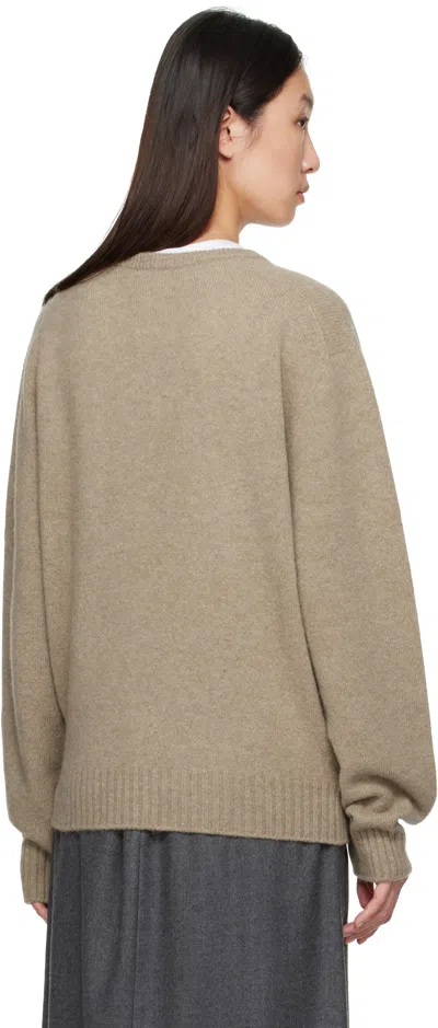 Le17septembre Taupe Alpaca V-neck Sweater In Neutral