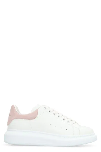 Alexander Mcqueen Oversized Leather Sneakers With Chunky Sole And Logo Detail In Neutral