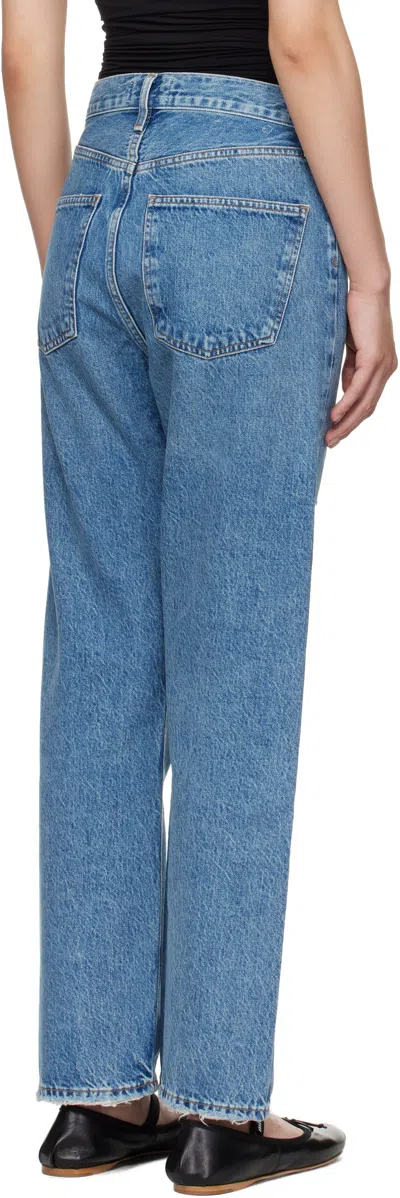 Agolde 90's Crop Mid Rise Straight Jeans In Shrine In Blue