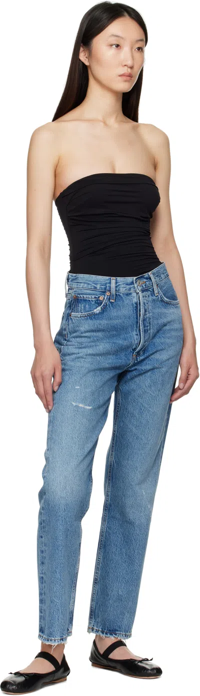 Agolde 90's Crop Mid Rise Straight Jeans In Shrine In Blue