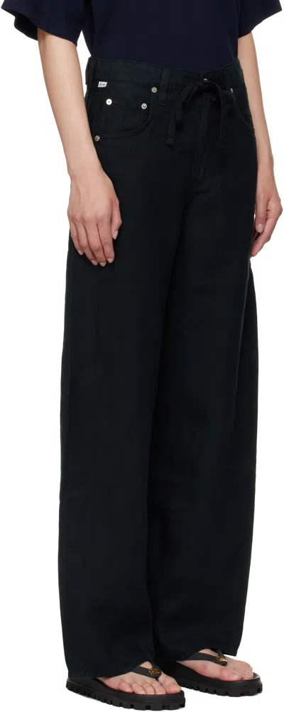 Citizen Of Humanity Black Brynn Linen Trousers In Black