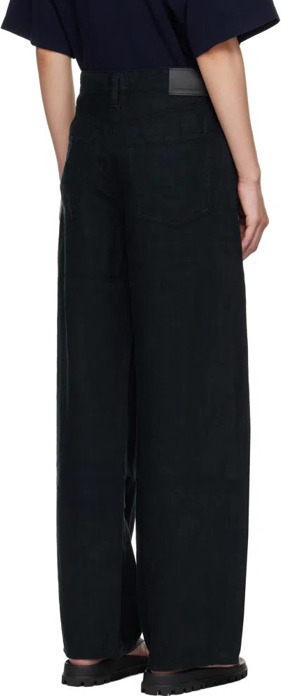 Citizen Of Humanity Black Brynn Linen Trousers In Black