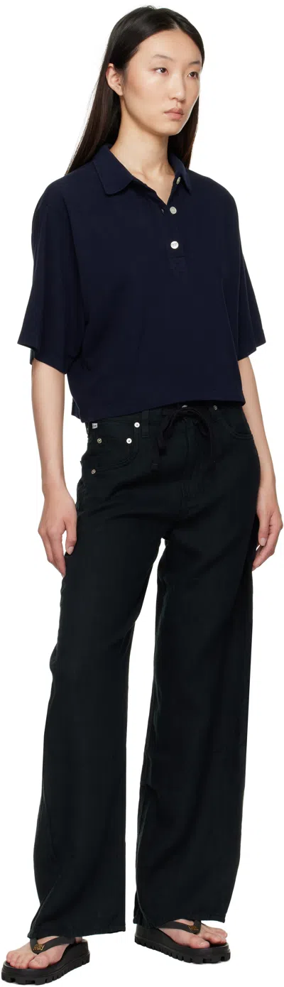 Citizen Of Humanity Black Brynn Linen Trousers In Black