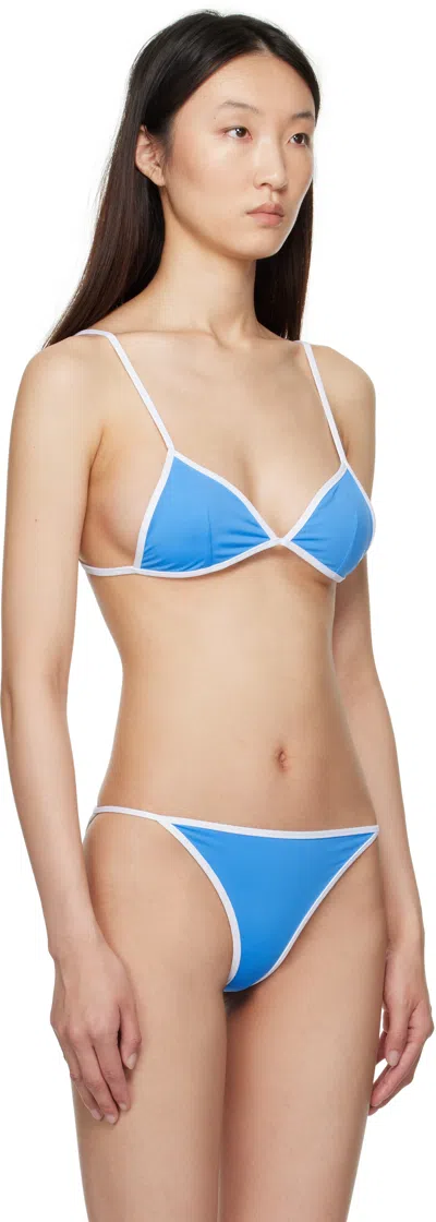 Sporty And Rich Kate Bikini Top In Blue