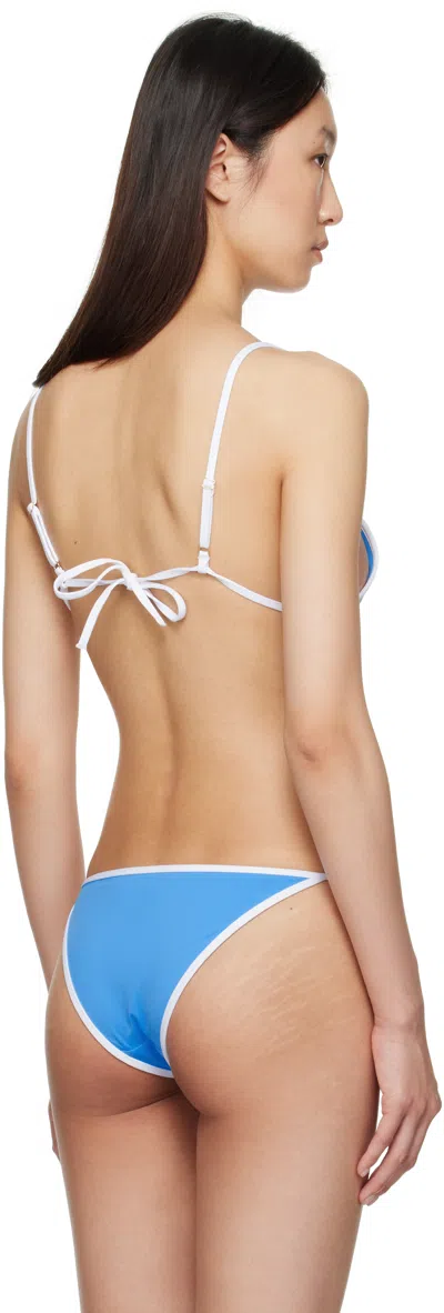 Sporty And Rich Kate Bikini Top In Blue