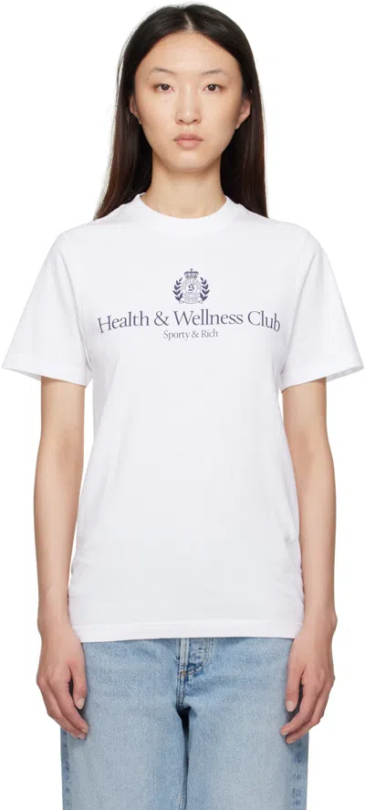 Sporty And Rich White H&w Crest T-shirt In White