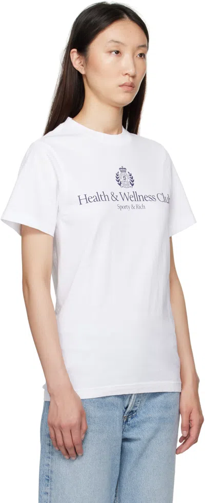 Sporty And Rich White H&w Crest T-shirt In White