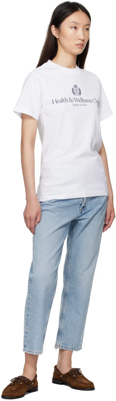 Sporty And Rich White H&w Crest T-shirt In White