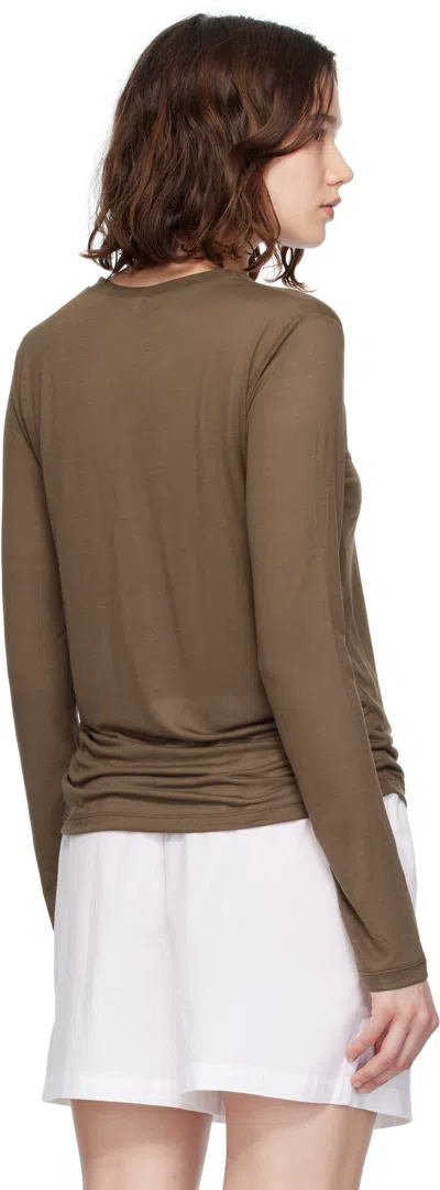 Baserange Brown Long Sleeve T-shirt In Brown